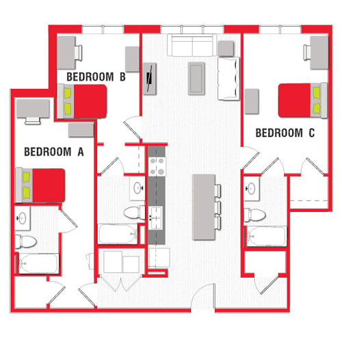 Raleigh Student Apartment Floorplans Stanhope Student Apartments