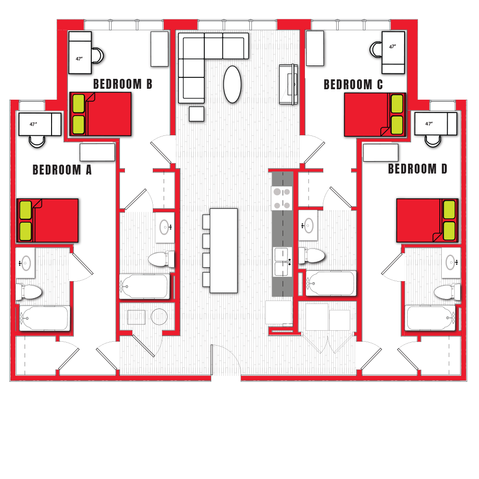 Stanhope Floorplans NC State Student Apartments