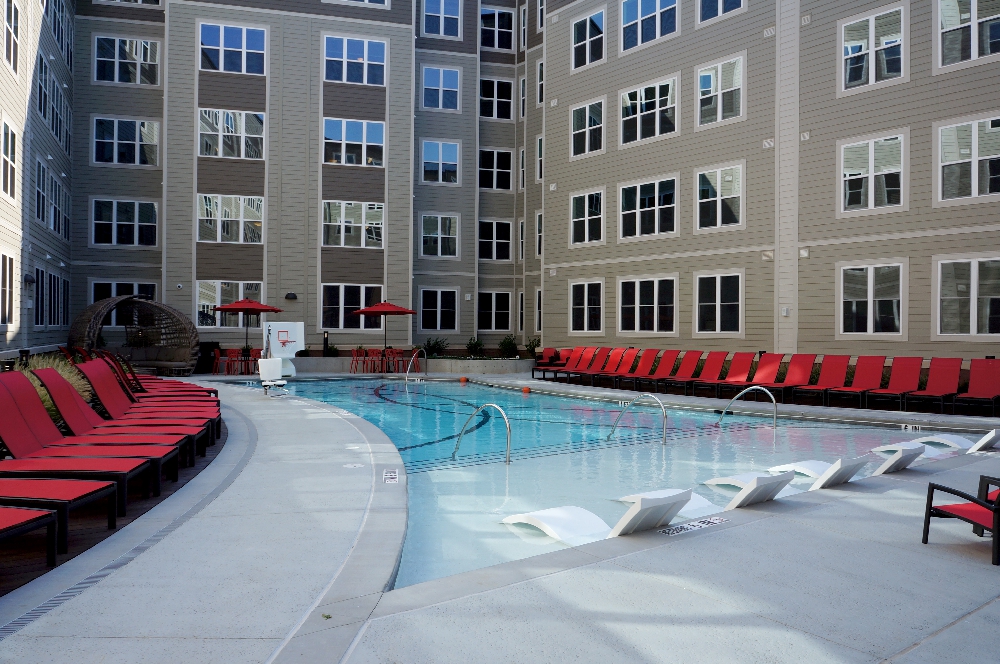 stanhope student apartments pool area Stanhope