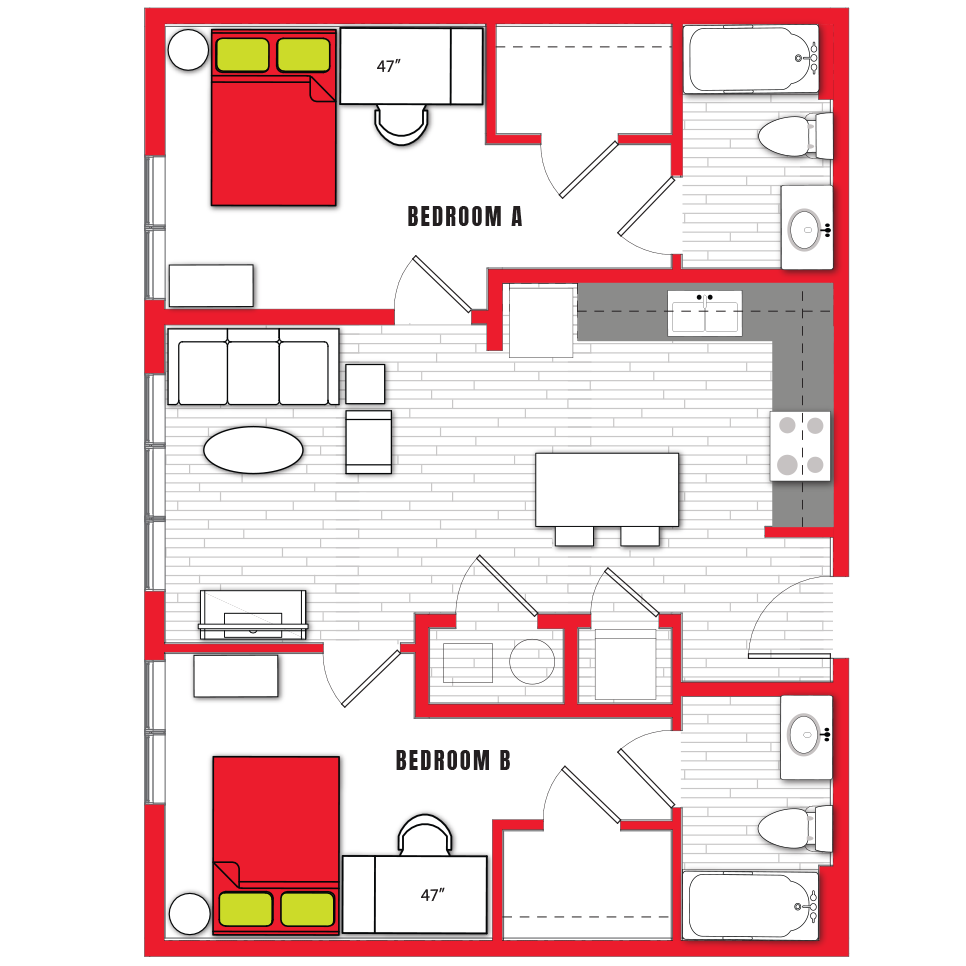 Stanhope Floorplans NC State Student Apartments