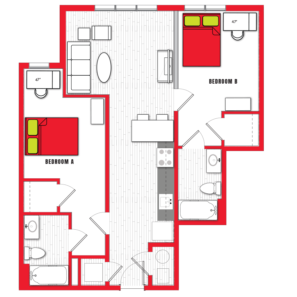 Stanhope Floorplans NC State Student Apartments