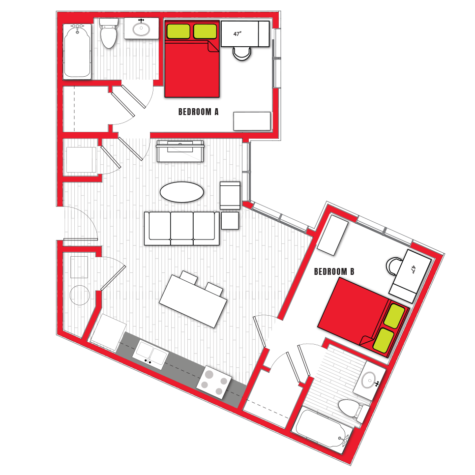 Stanhope Floorplans NC State Student Apartments