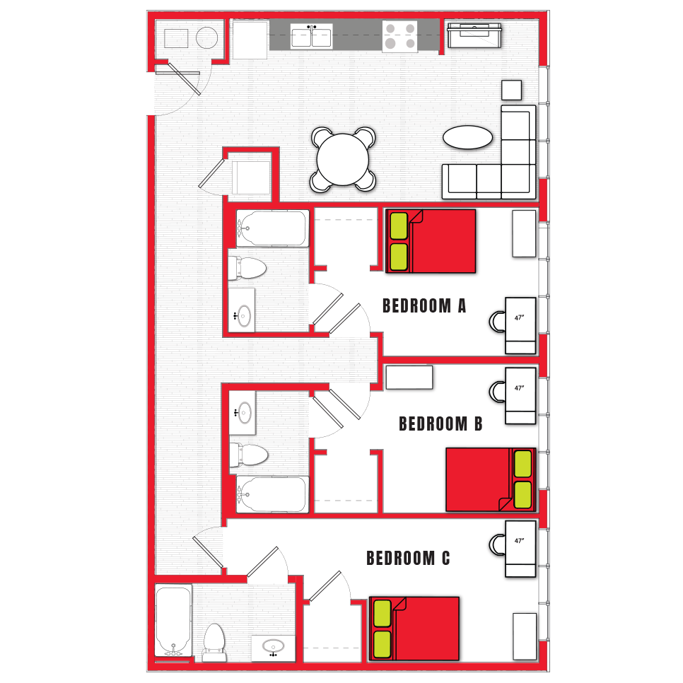Stanhope Floorplans NC State Student Apartments