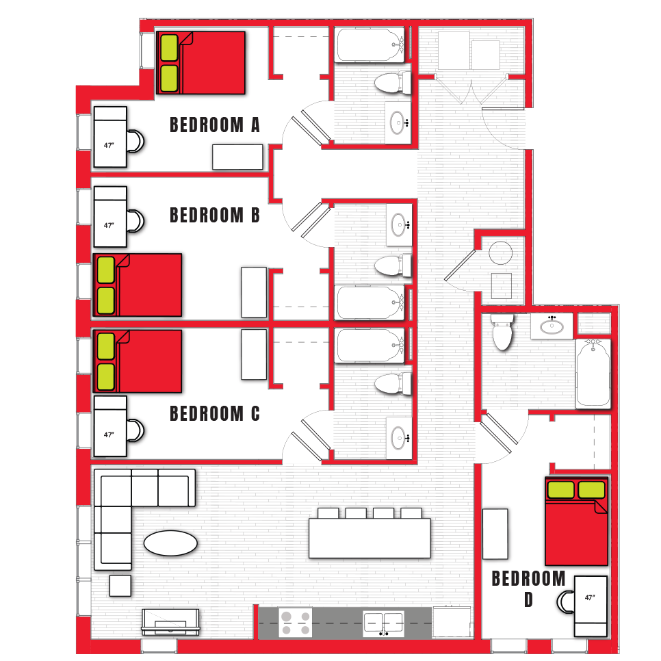 Stanhope Floorplans NC State Student Apartments